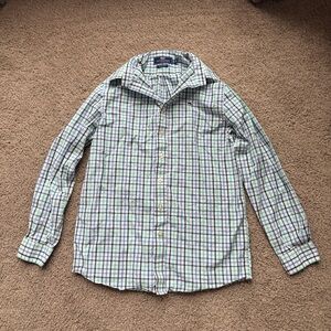 Boy plaid green and blue Vineyard vines button up